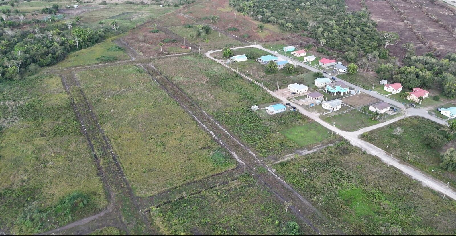 Aerial view of land in Belize